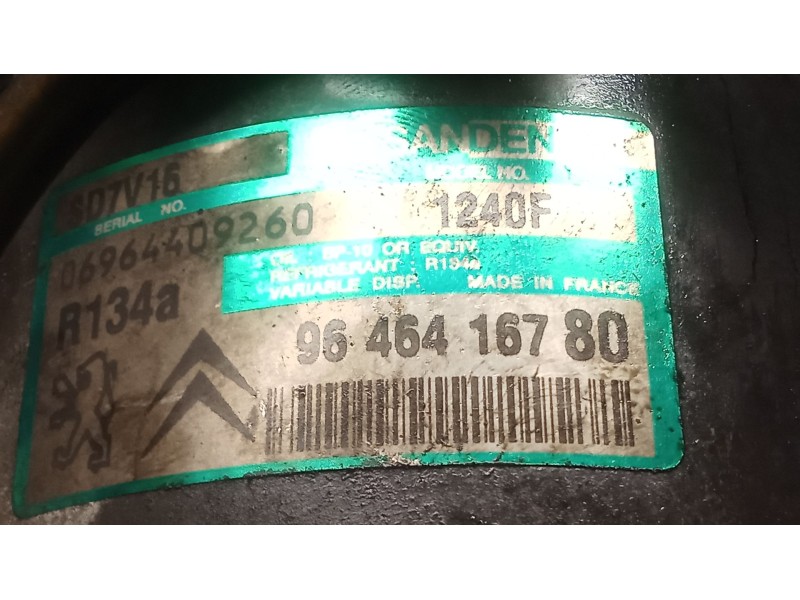 Recambio de compresor aire acondicionado para peugeot 406 (8b) 2.0 hdi 90 referencia OEM IAM 9646416780  