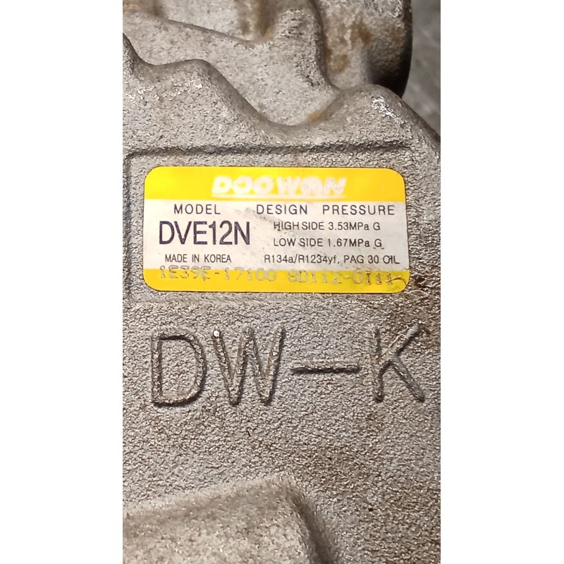 Recambio de compresor aire acondicionado para kia stonic (yb) 1.0 t-gdi referencia OEM IAM 1E39E17100 DVE12N 