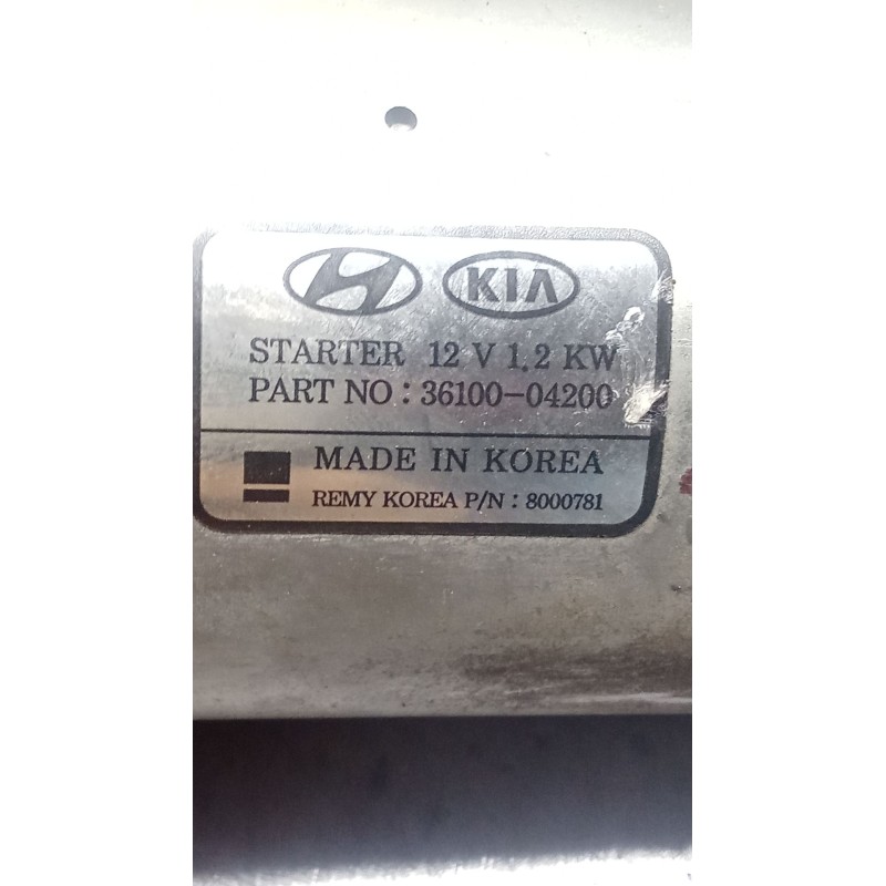 Recambio de motor arranque para kia stonic (yb) 1.0 t-gdi referencia OEM IAM 3610004200 8000781 
