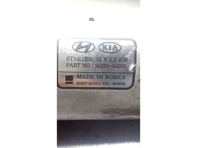 Recambio de motor arranque para kia stonic (yb) 1.0 t-gdi referencia OEM IAM 3610004200 8000781 