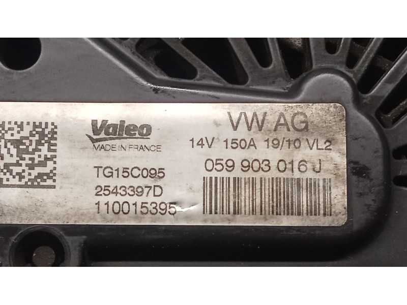 Recambio de alternador para audi q5 (8rb) 3.0 tdi quattro referencia OEM IAM TG15C095 059903016J 150A