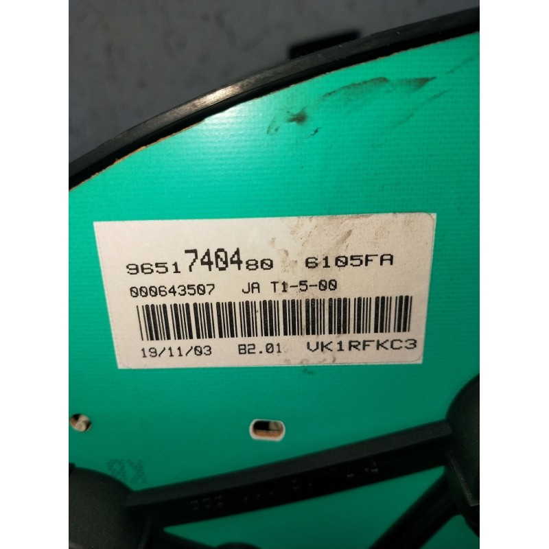 Recambio de cuadro instrumentos para peugeot 206 hatchback (2a/c) 2.0 hdi 90 referencia OEM IAM 9651740480  