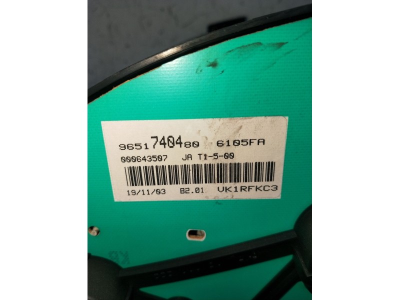 Recambio de cuadro instrumentos para peugeot 206 hatchback (2a/c) 2.0 hdi 90 referencia OEM IAM 9651740480  