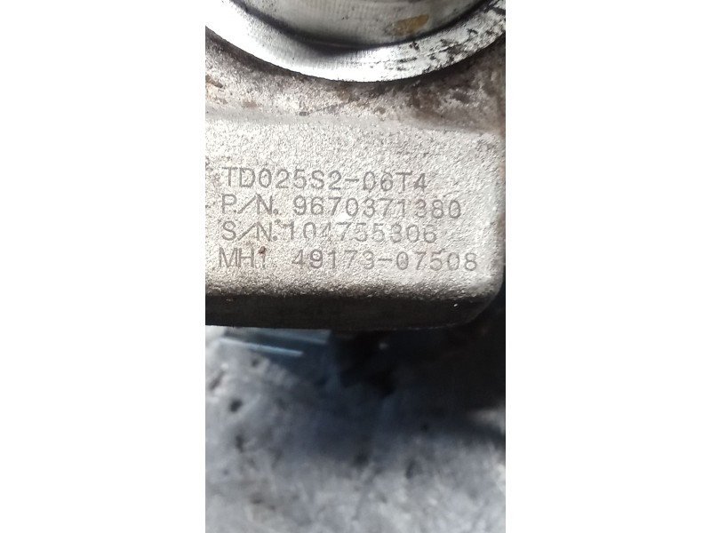 Recambio de turbocompresor para peugeot partner (s2) combi plus referencia OEM IAM 9670371380 TD025S206T4 