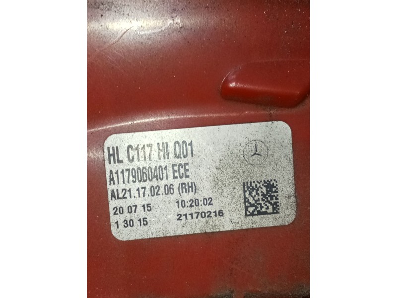 Recambio de piloto trasero derecho para mercedes-benz cla shooting brake (x117) cla 200 cdi / d (117.908) referencia OEM IAM A11