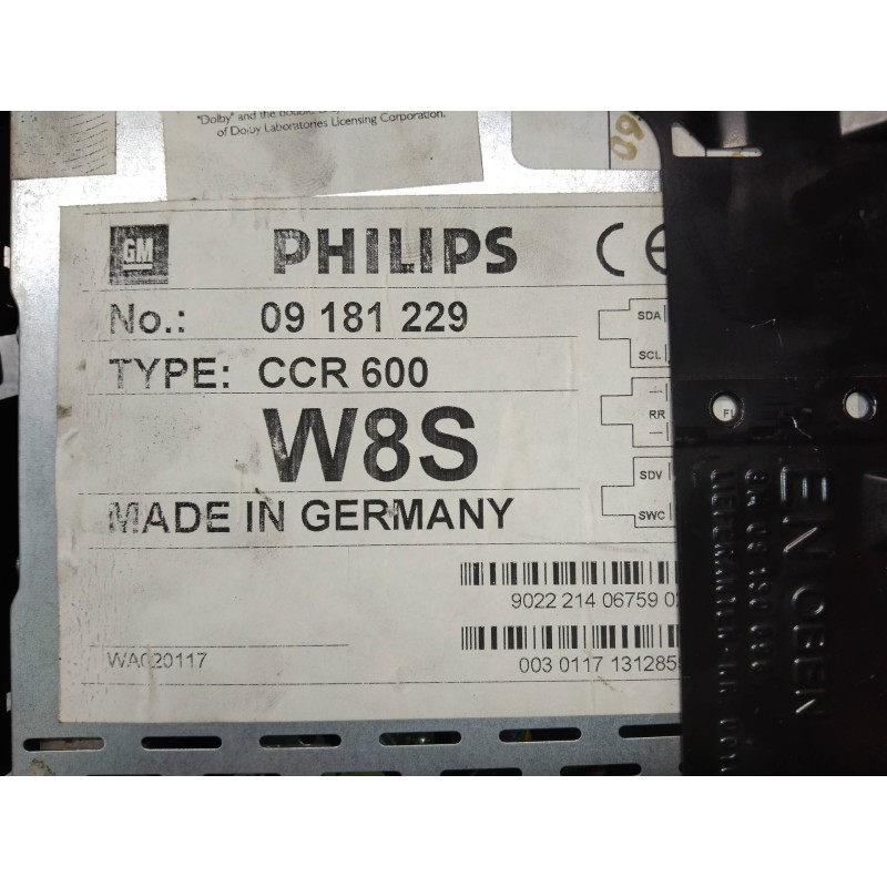 Recambio de sistema audio / radio cd para opel vectra b berlina comfort referencia OEM IAM 09181229  
