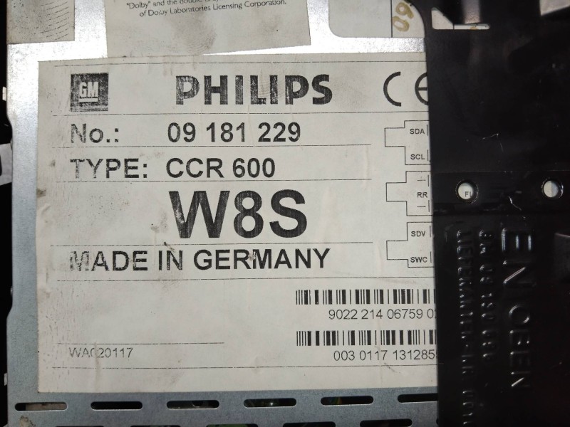 Recambio de sistema audio / radio cd para opel vectra b berlina comfort referencia OEM IAM 09181229  
