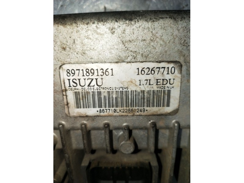 Recambio de centralita inyeccion para opel combo furgoneta/monovolumen 1.7 dti 16v referencia OEM IAM 8971891361 16267710 