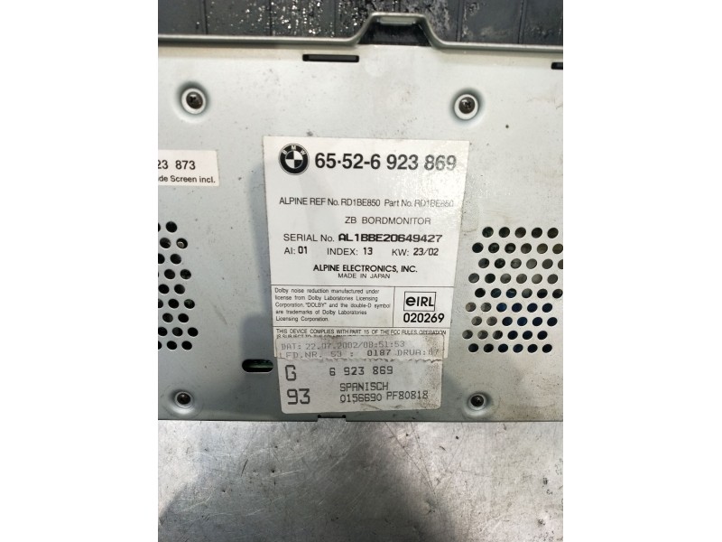 Recambio de pantalla multifuncion para bmw 3 (e46) 330 xd referencia OEM IAM 65526923896  