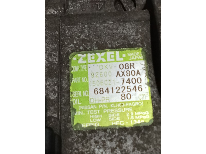 Recambio de compresor aire acondicionado para nissan micra (k12e) plus (d) referencia OEM IAM 684122546  