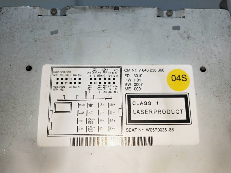 Recambio de sistema audio / radio cd para seat leon (1p1) reference referencia OEM IAM 5P0035186  