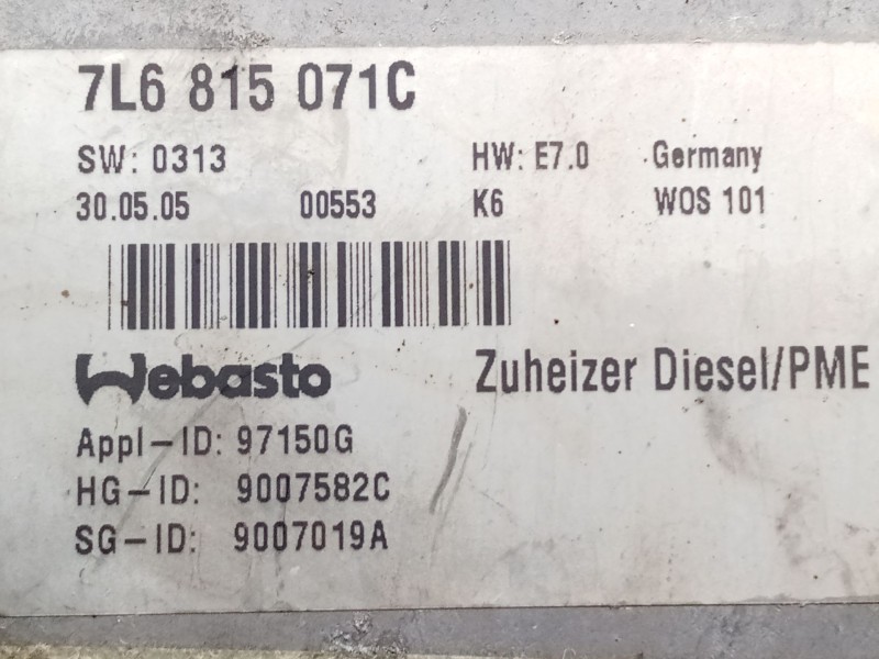 Recambio de motor calefaccion para volkswagen touareg (7la) tdi v10 referencia OEM IAM 7L6815071C  CALEFACCION AUTONOMA