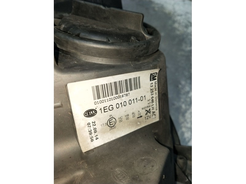 Recambio de faro izquierdo para opel astra j lim. cosmo referencia OEM IAM 13253646 1EG01001101 