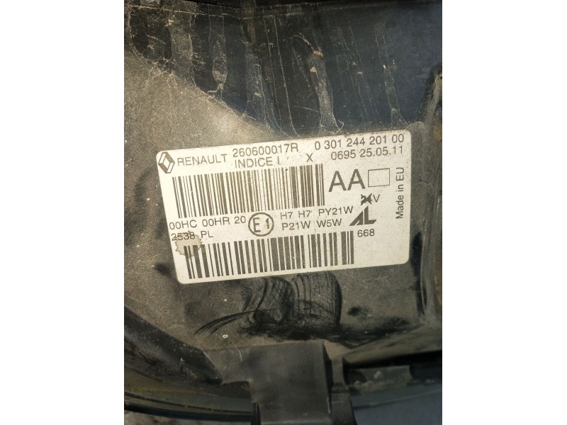 Recambio de faro izquierdo para renault megane iii hatchback (bz0/1_, b3_) 1.9 dci (bz0n, bz0j) referencia OEM IAM 030124420100 