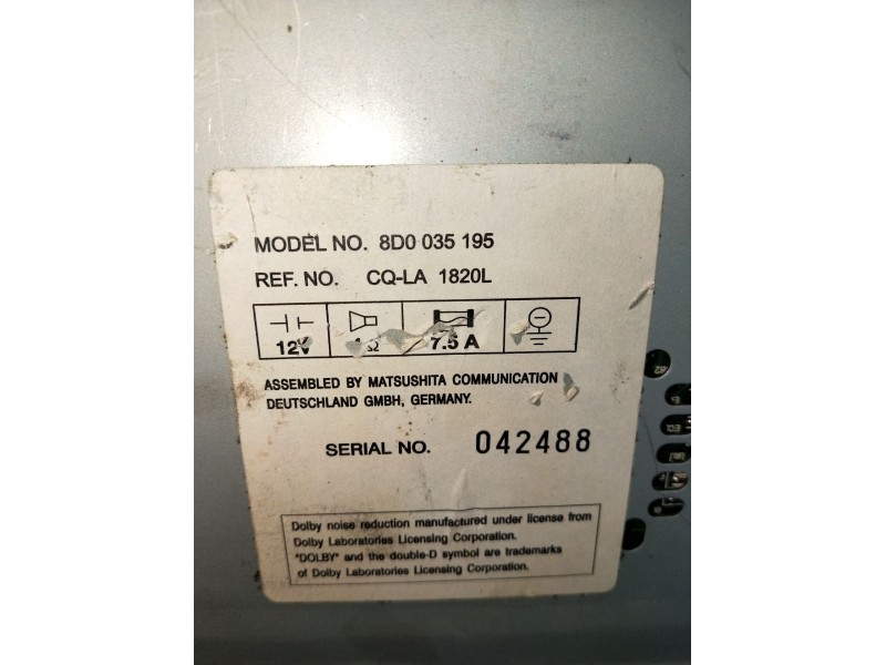 Recambio de sistema audio / radio cd para audi a4 b5 avant (8d5) s4 quattro referencia OEM IAM 8D0035195  