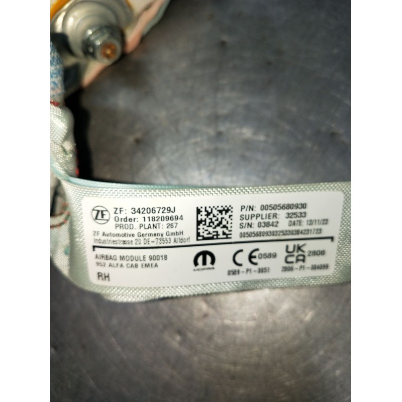 Recambio de airbag cortina delantero derecho para alfa romeo giulia (952_) 2.2 d q4 (952aha45, 952ama4) referencia OEM IAM 34206