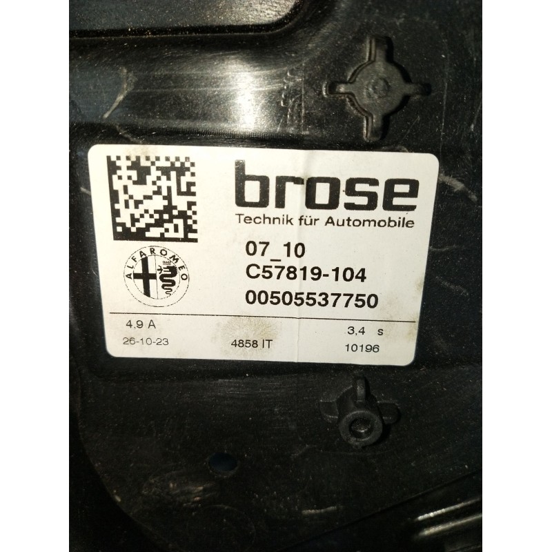 Recambio de elevalunas trasero izquierdo para alfa romeo giulia (952_) 2.2 d q4 (952aha45, 952ama4) referencia OEM IAM C57819104
