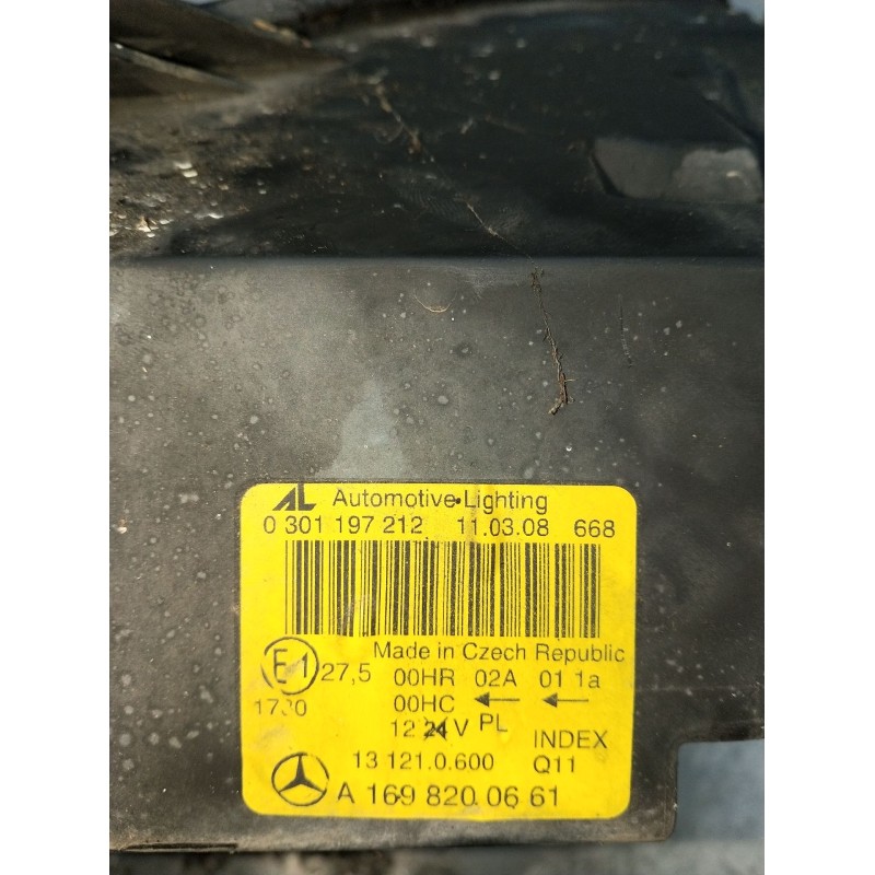 Recambio de faro derecho para mercedes-benz clase a (w169) a 180 cdi (169.007, 169.307) referencia OEM IAM A1698200661 030119721