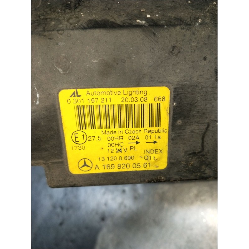 Recambio de faro izquierdo para mercedes-benz clase a (w169) a 180 cdi (169.007, 169.307) referencia OEM IAM A1698200561 0301197