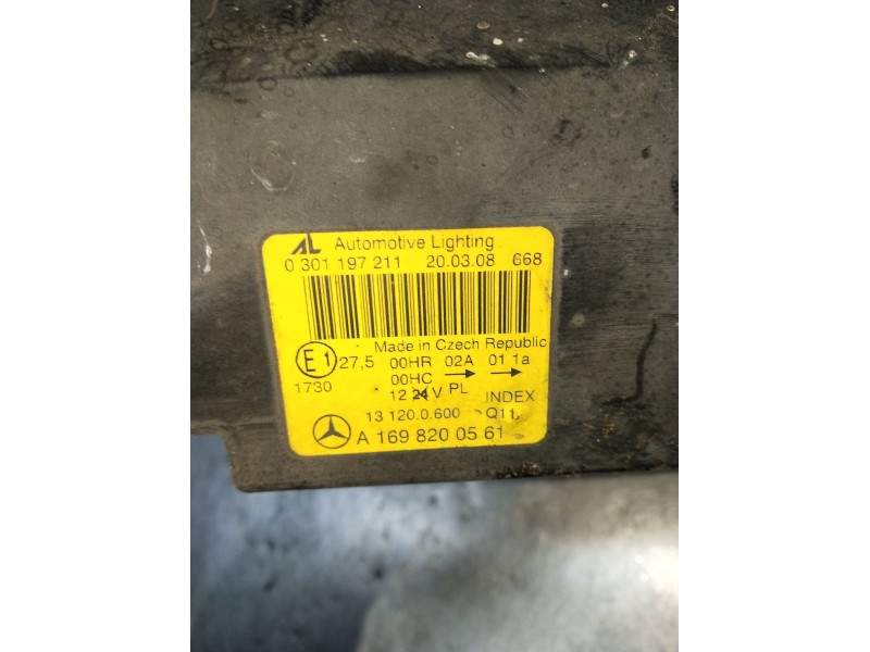 Recambio de faro izquierdo para mercedes-benz clase a (w169) a 180 cdi (169.007, 169.307) referencia OEM IAM A1698200561 0301197