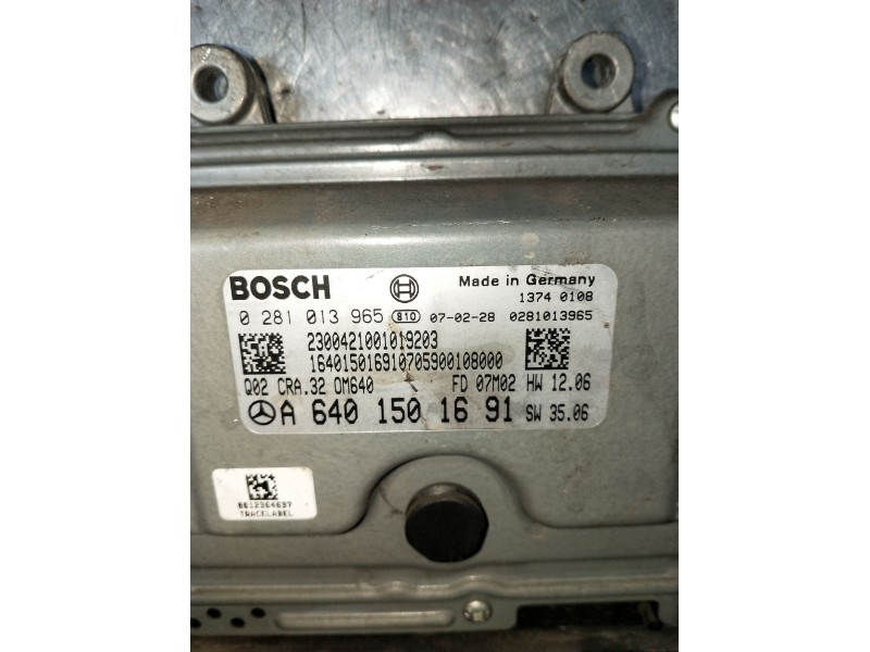 Recambio de centralita motor uce para mercedes-benz clase a (w169) a 180 cdi (169.007, 169.307) referencia OEM IAM 0281013965 A6