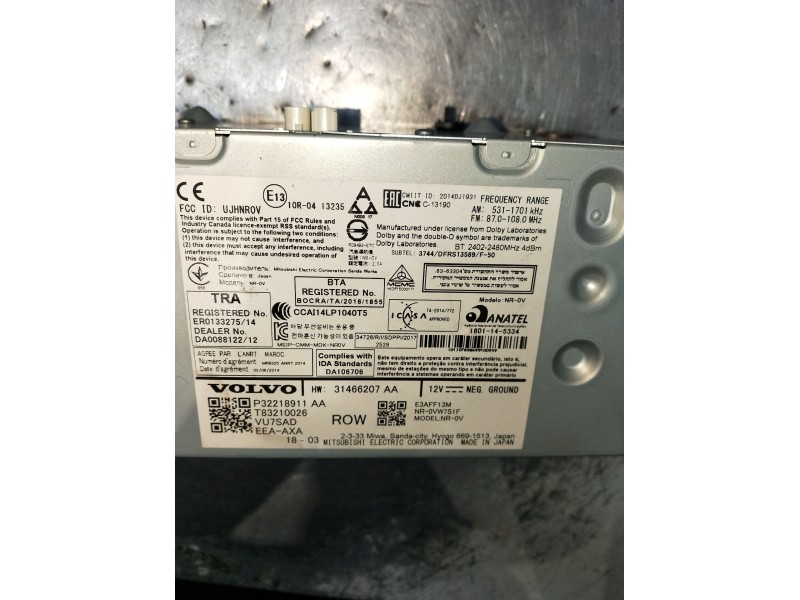 Recambio de sistema audio / radio cd para volvo xc40 (536) d4 awd referencia OEM IAM 31466207AA P32218911AA T83210026