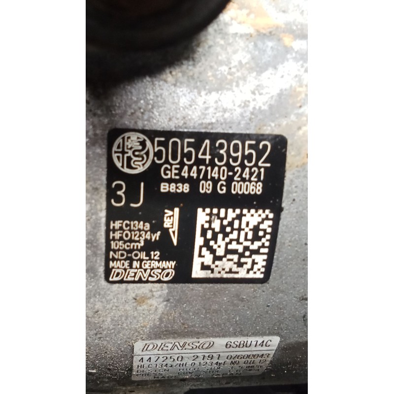 Recambio de compresor aire acondicionado para alfa romeo giulia (952_) 2.2 d q4 (952aha45, 952ama4) referencia OEM IAM 50543952 