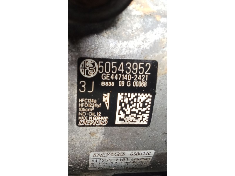 Recambio de compresor aire acondicionado para alfa romeo giulia (952_) 2.2 d q4 (952aha45, 952ama4) referencia OEM IAM 50543952 
