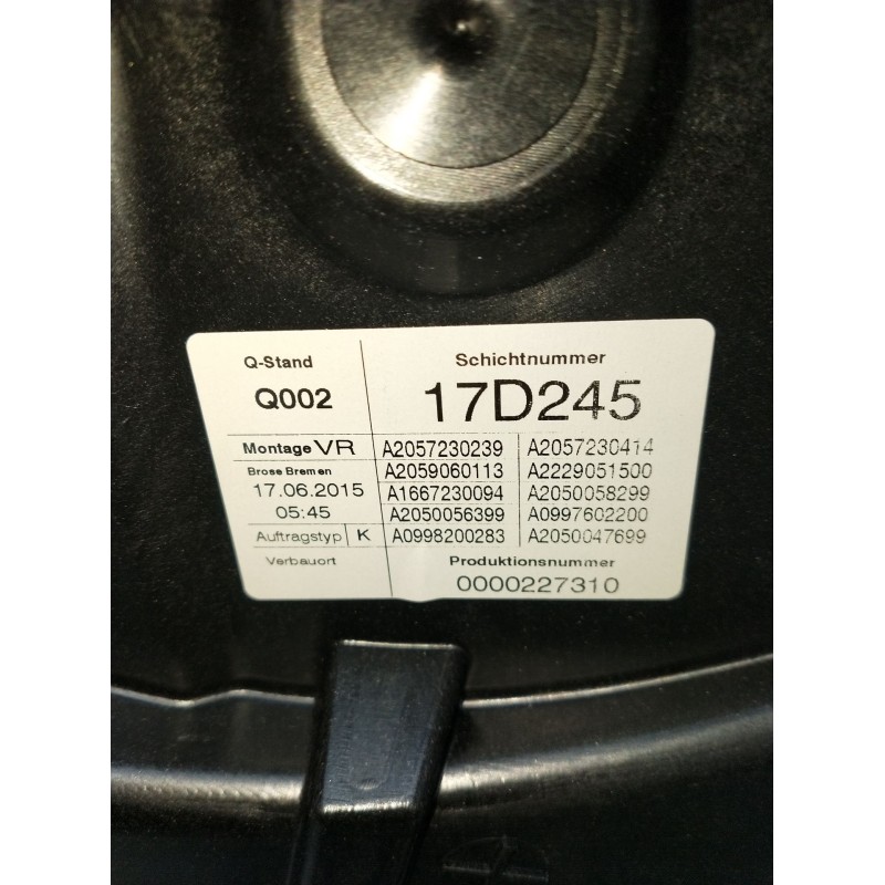 Recambio de elevalunas delantero derecho para mercedes-benz clase c (w205) c 400 4-matic (205.066) referencia OEM IAM A205723023