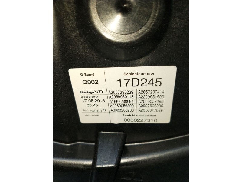 Recambio de elevalunas delantero derecho para mercedes-benz clase c (w205) c 400 4-matic (205.066) referencia OEM IAM A205723023
