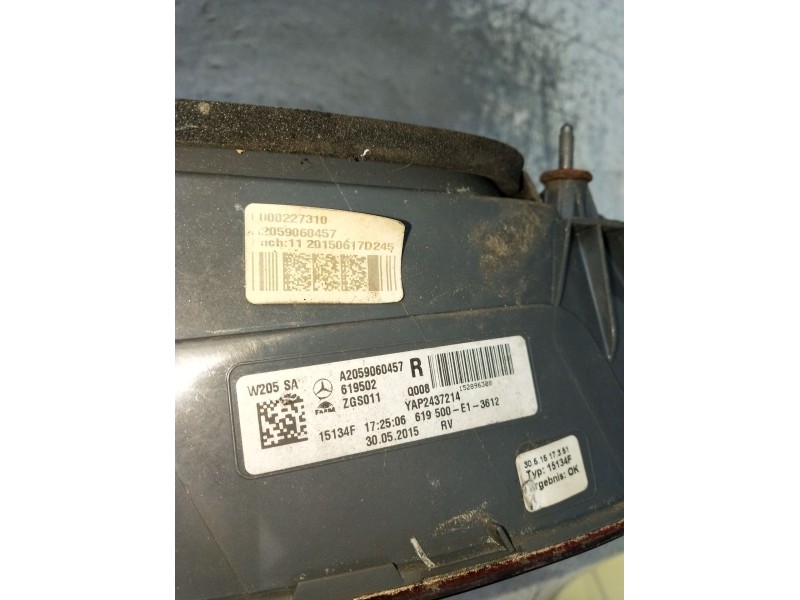 Recambio de piloto trasero derecho para mercedes-benz clase c (w205) c 400 4-matic (205.066) referencia OEM IAM A2059060457 6195