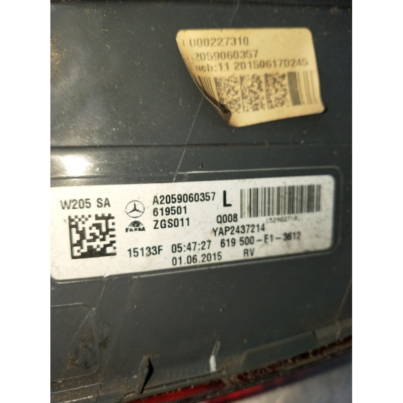 Recambio de piloto trasero izquierdo para mercedes-benz clase c (w205) c 400 4-matic (205.066) referencia OEM IAM A2059060357 61