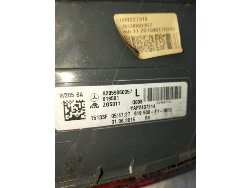 Recambio de piloto trasero izquierdo para mercedes-benz clase c (w205) c 400 4-matic (205.066) referencia OEM IAM A2059060357 61