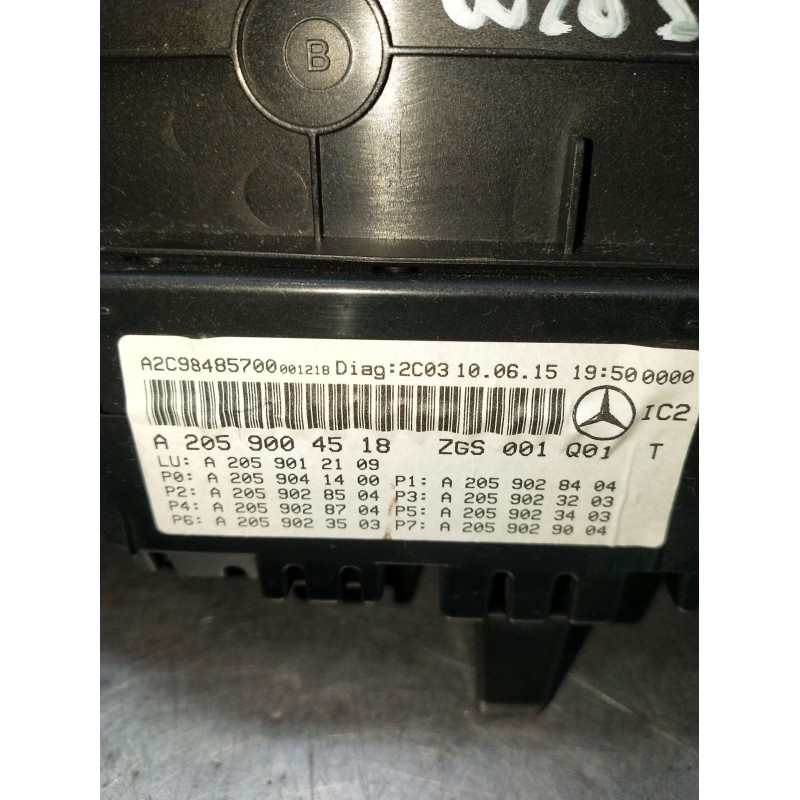 Recambio de cuadro instrumentos para mercedes-benz clase c (w205) c 400 4-matic (205.066) referencia OEM IAM A2059004518 ZGS001Q