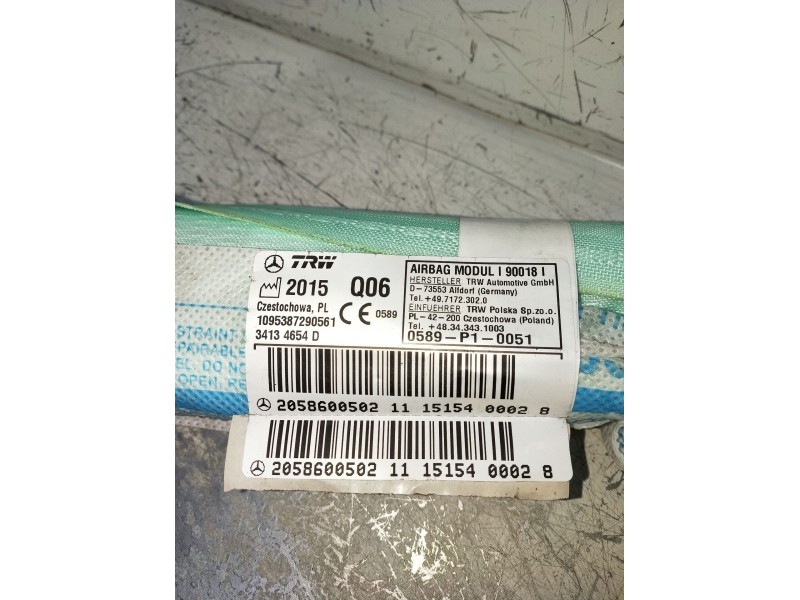 Recambio de airbag cortina delantero derecho para mercedes-benz clase c (w205) c 400 4-matic (205.066) referencia OEM IAM 205860