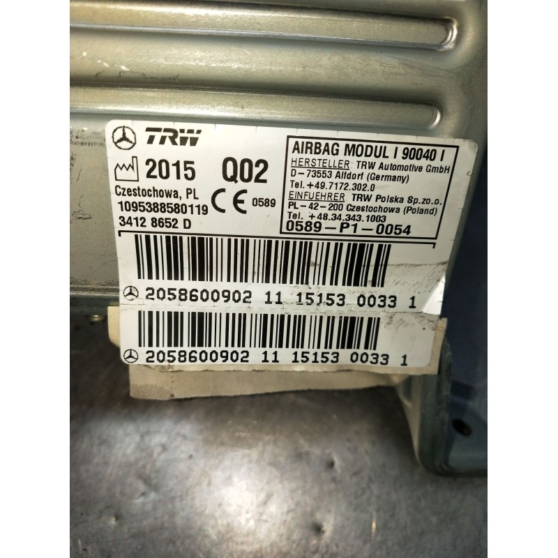 Recambio de airbag lateral derecho para mercedes-benz clase c (w205) c 400 4-matic (205.066) referencia OEM IAM 2058600902  1115