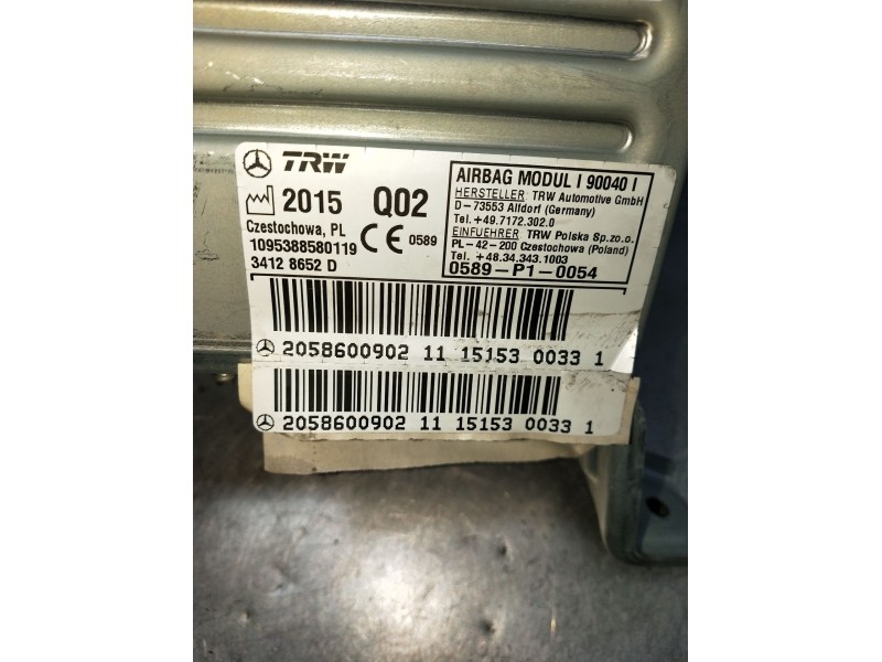Recambio de airbag lateral derecho para mercedes-benz clase c (w205) c 400 4-matic (205.066) referencia OEM IAM 2058600902  1115