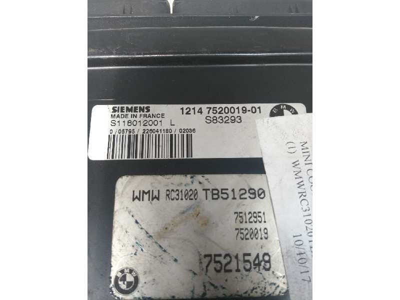 Recambio de centralita motor uce para mini mini (r50,r53) cooper referencia OEM IAM S118012001L 1214752001901 S83293