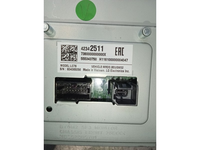 Recambio de pantalla multifuncion para opel astra k (b16) 1.6 cdti (68) referencia OEM IAM 42342511 555343750 