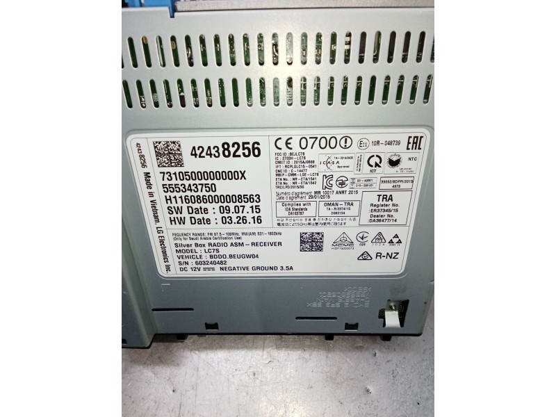 Recambio de sistema audio / radio cd para opel astra k (b16) 1.6 cdti (68) referencia OEM IAM 555343750 73105000000X 42438256 H1