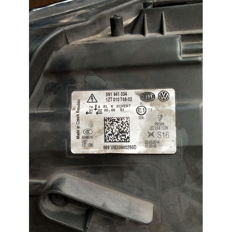 Recambio de faro derecho para volkswagen tiguan (5n_) 2.0 tdi referencia OEM IAM 4H0941329 XENON 5DF01011410AM