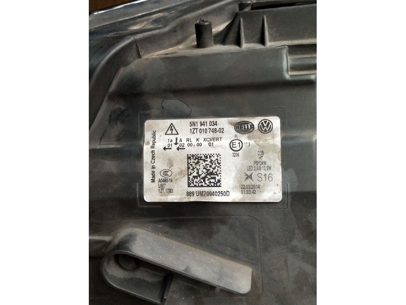 Recambio de faro derecho para volkswagen tiguan (5n_) 2.0 tdi referencia OEM IAM 4H0941329 XENON 5DF01011410AM