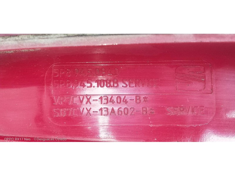 Recambio de piloto trasero derecho interior para seat altea xl (5p5) freetrack 4x4 referencia OEM IAM   