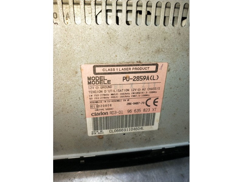 Recambio de sistema audio / radio cd para peugeot 206+ referencia OEM IAM 96635823XT 286948773 