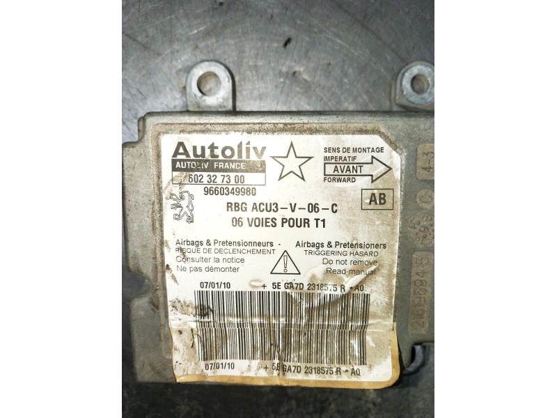 Recambio de centralita airbag para peugeot 206+ referencia OEM IAM 9660349980 602327300 