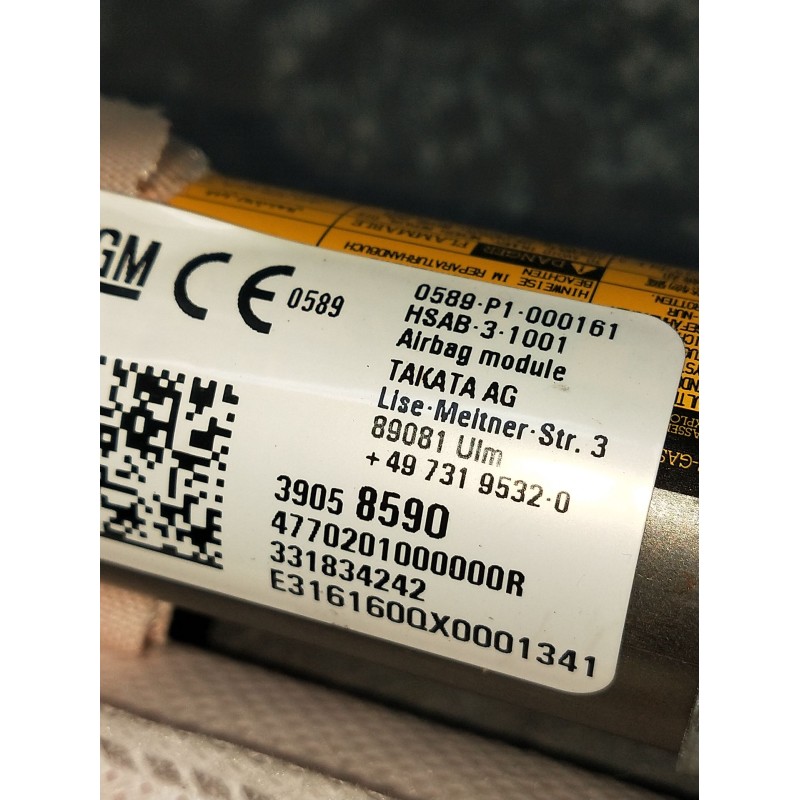Recambio de airbag cortina delantero derecho para opel astra k (b16) 1.6 cdti (68) referencia OEM IAM 39058590 331834242 