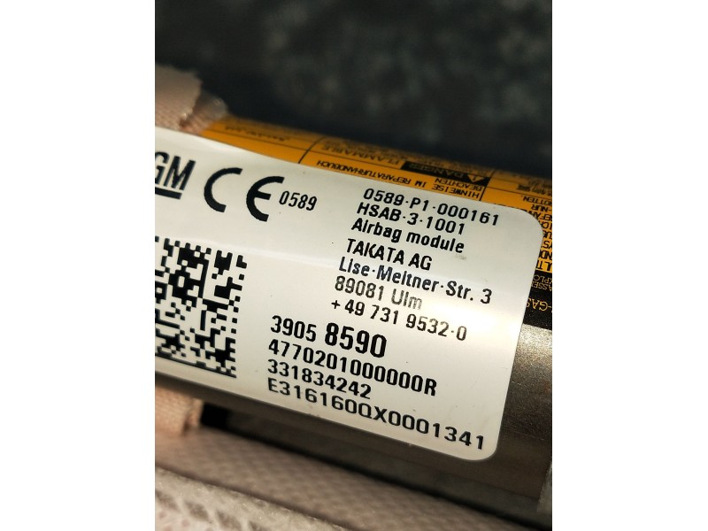 Recambio de airbag cortina delantero derecho para opel astra k (b16) 1.6 cdti (68) referencia OEM IAM 39058590 331834242 