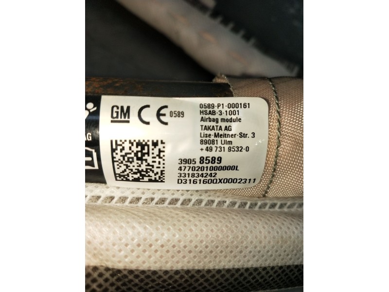 Recambio de airbag cortina delantero izquierdo para opel astra k (b16) 1.6 cdti (68) referencia OEM IAM 39058589 331834242 