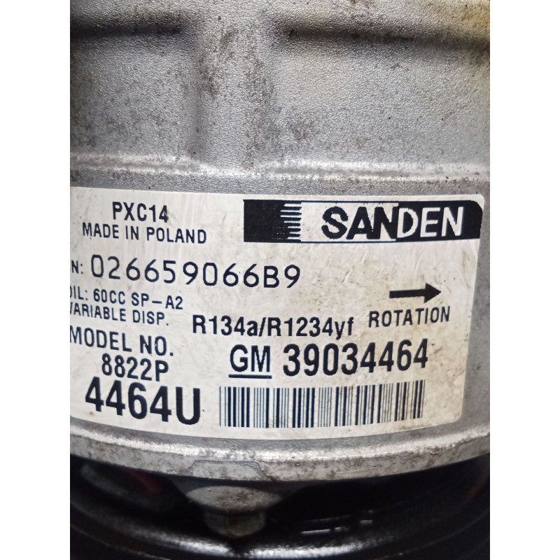 Recambio de compresor aire acondicionado para opel astra k (b16) 1.6 cdti (68) referencia OEM IAM 39034464  