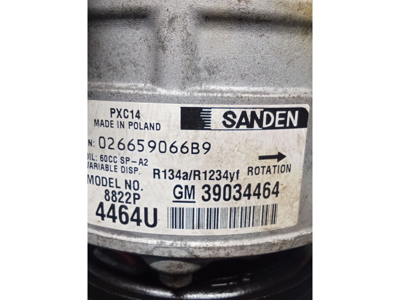 Recambio de compresor aire acondicionado para opel astra k (b16) 1.6 cdti (68) referencia OEM IAM 39034464  